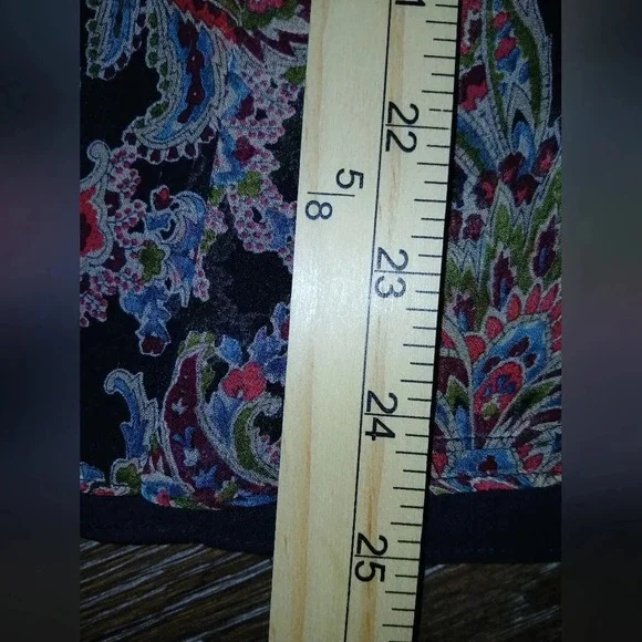 Charter Club silk flowy midi skirt paisley print jeweltones black red si… - Picture 10 of 10